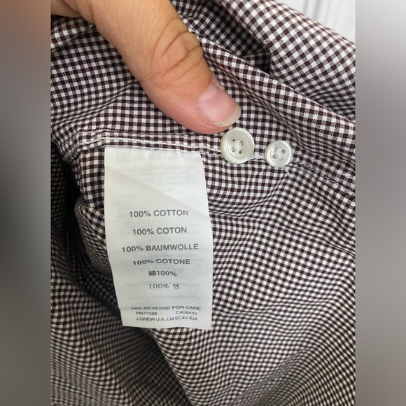 J Crew Shirt Men’s Large Button Up Long Sleeve Flex Washed Slim Fit Check - Picture 3 of 10